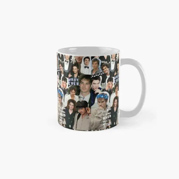 

Damon Salvatore Collage Classic Mug Tea Printed Drinkware Design Coffee Handle Round Cup Gifts Photo Image Picture Simple