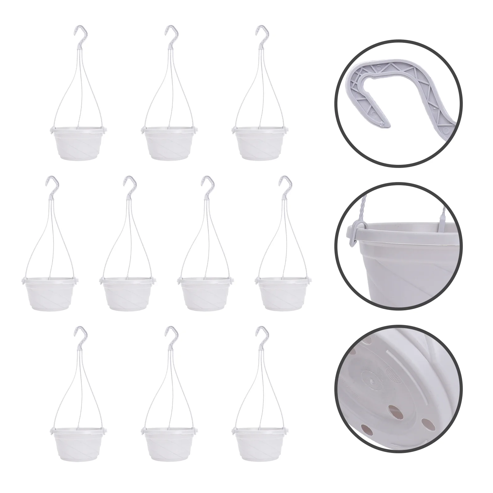 

10 Sets Chlorophytum Octagonal Basin Balcony Hanging Flowerpot Ceramic Outdoor Pots Type Decor Planter Indoor Plastic