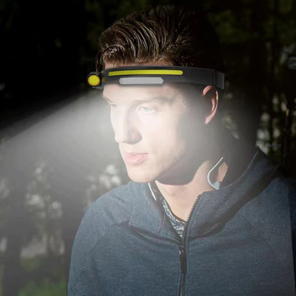 

Intelligent Waving Sensor LED Induction Headlamp 4 Modes Head Light Torch USB Rechargeable for Tent Hiking Cycling Night Fishing