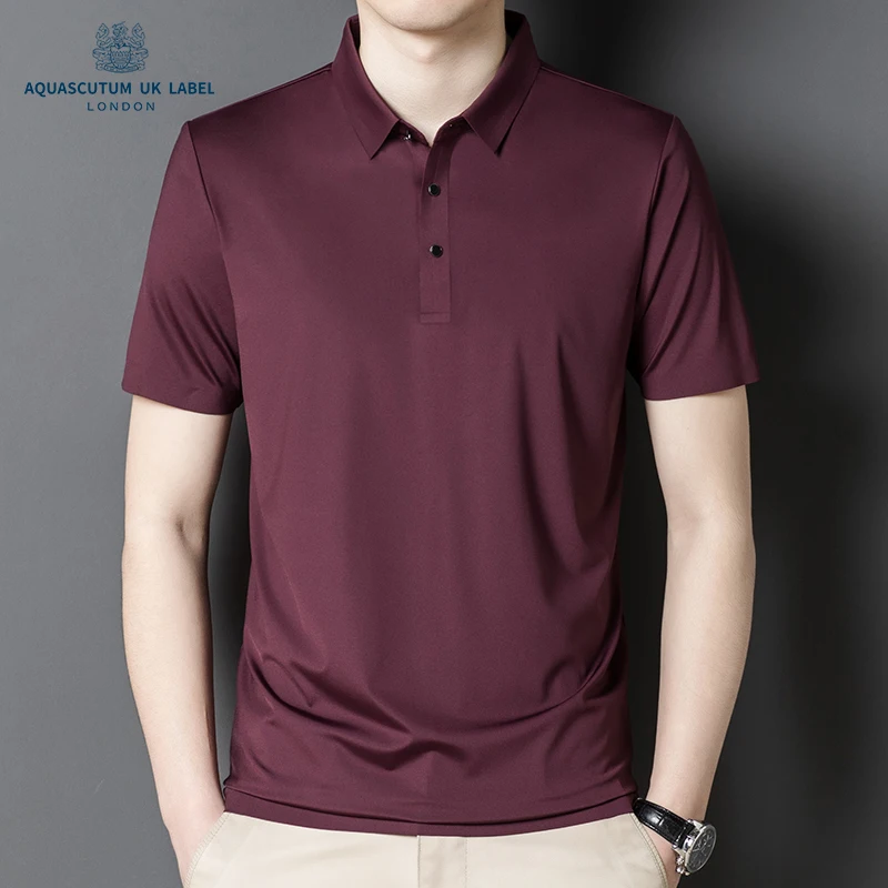 

2022 Aquascutum men's crewneck embroidered short-sleeved polo