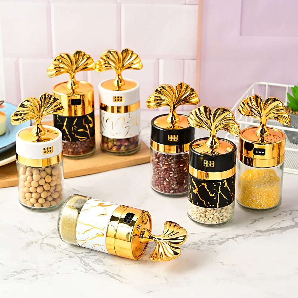 

Светильник роскошные мраморные кухонные стеклянные приправы бутылки, кухонные принадлежности Кухонные принадлежности банка для приправ MSG коробка для хранения приправ