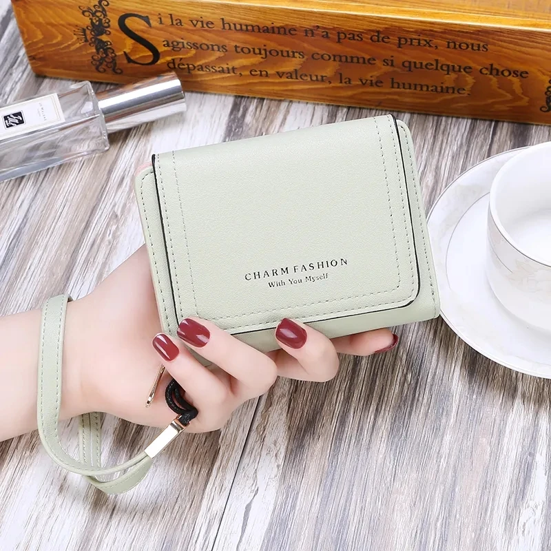 New leather Women's Purse High-quality Zipper Short design PU pickup holding purse Fashion coin holding purse