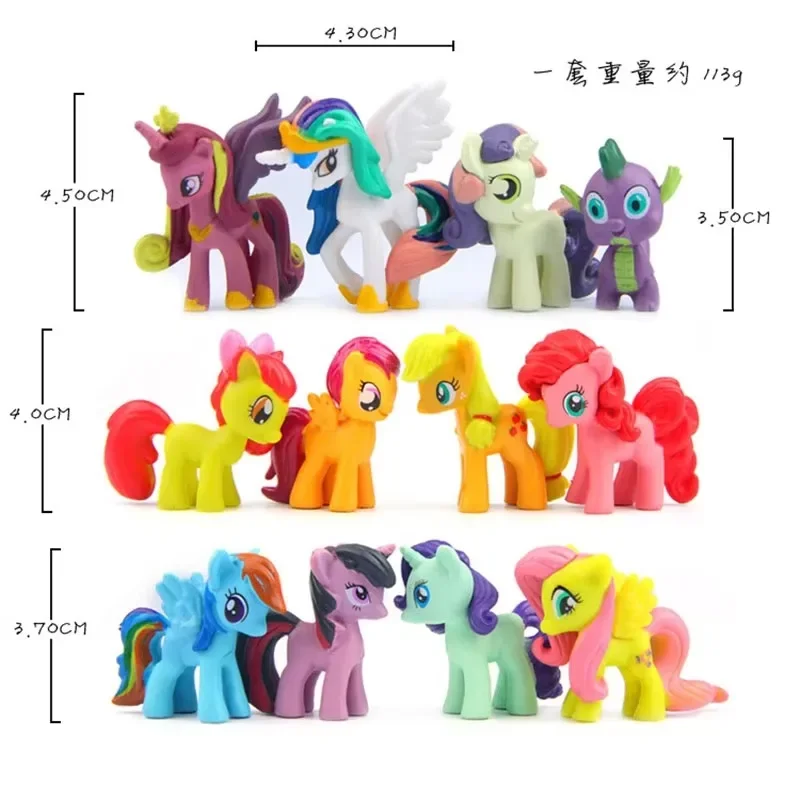 12 шт.лот, фигурки My Little Pony, ПВХ, мультяшные, аниме, Твайлайт Спаркл, милые игрушки, куклы, украшения, креативные подарки на день рождения (art.: 3920d4e70861b) - 3920d4e70861b