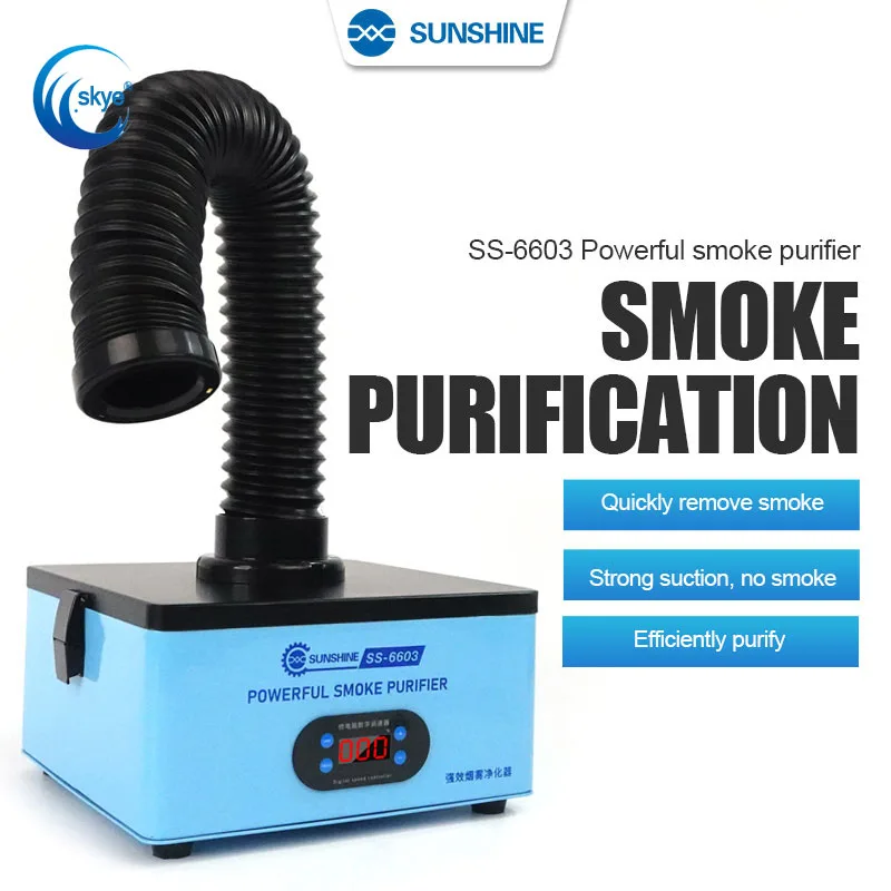

SUNSHINE SS-6603 Powerful Smoke Purifier Fast Mmoke Removal Efficient Purification Strong Suction for Phone Repair