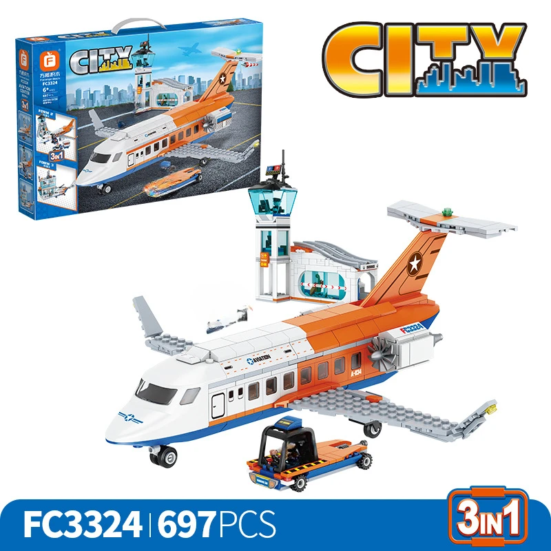 697 шт. серия Forange City самолет пассажирский терминал в аэропорту детские игрушки для