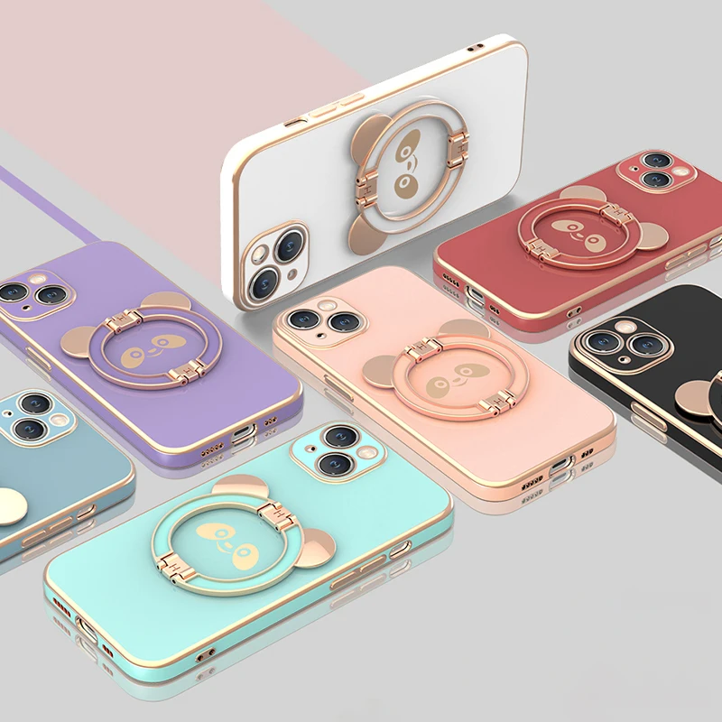 

Phone Cases Luxury Case for IPhone 11 12 13 Pro Max New with Odd Bear Stand for IPhone IPhone 13 12 11 Lens All-inclusive Case