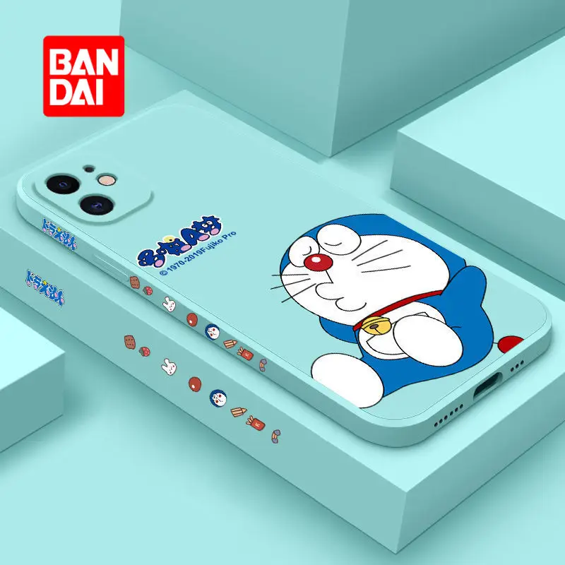 

Bandai Doraemon phone case for iPhone 13 13Pro 12 12Pro 11 Pro X XS Max XR 7 8 Plus Anti-fall Kawaii Cartoon Back Covers Shell