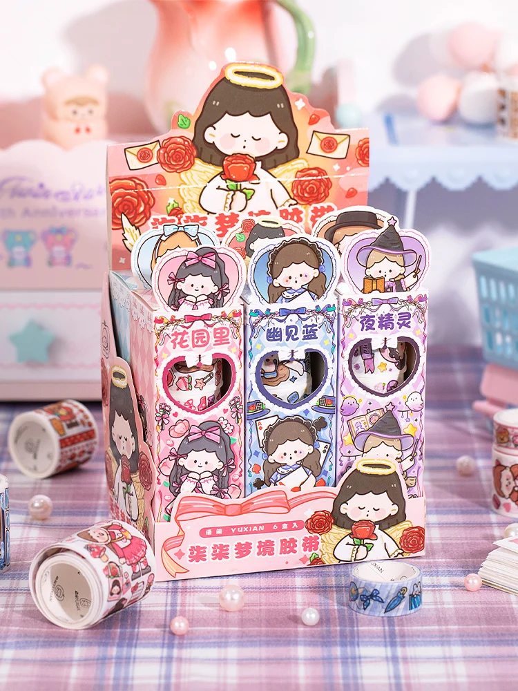 

6PAKCS/36PCS Qiqi Dream series cute lovely decorative paper masking washi tapes