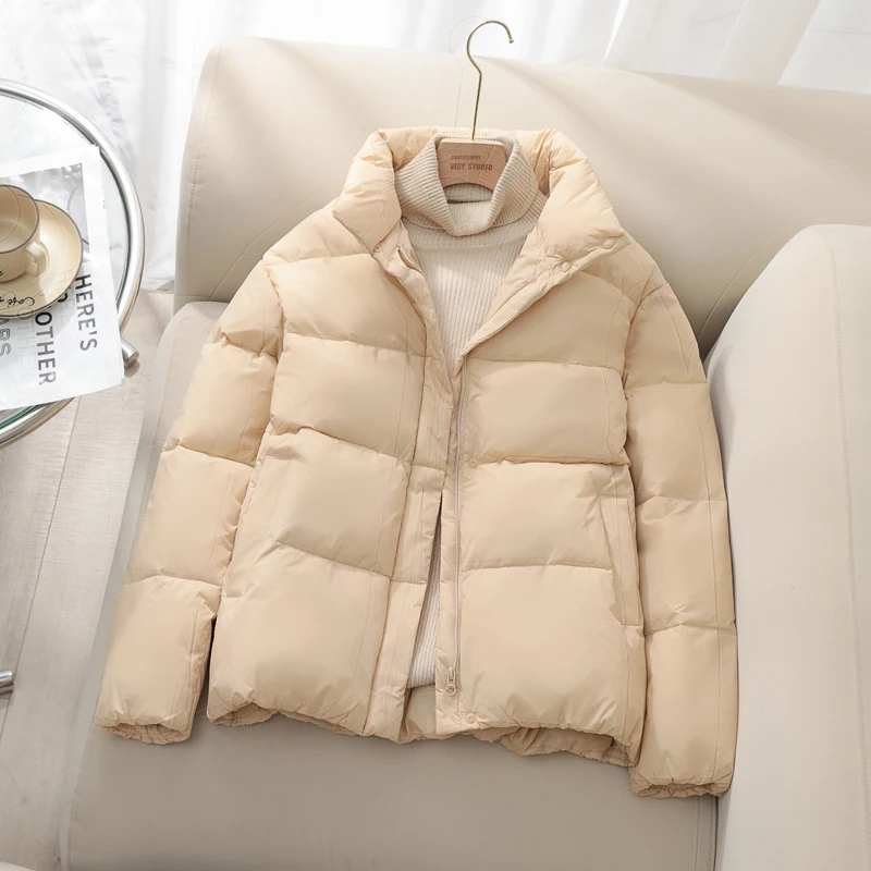 Fashion Autumn And Winter 2022 New Versatile Thickened Warm Small Cotton Jacket Korean Short Stand Collar Loose Bread Coat
