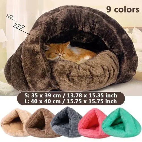 

Cat Dog House Kennel Puppy Sleeping Cave Bed Mat Pad Winter Warm Soft Nest