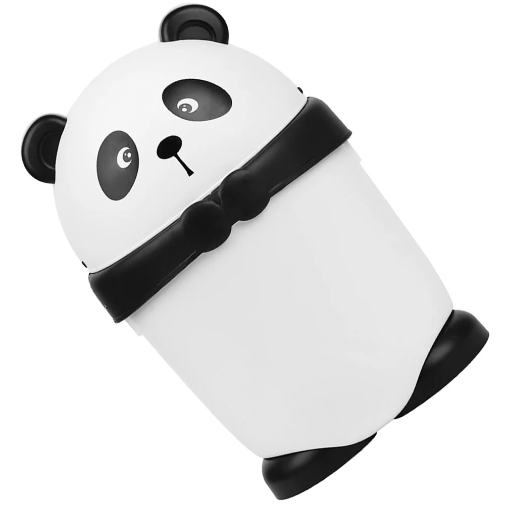 

Trashcan Waste Basket For Office Bin With Lid Cartoon Panda Shape Small Garbage Pp Bathroom