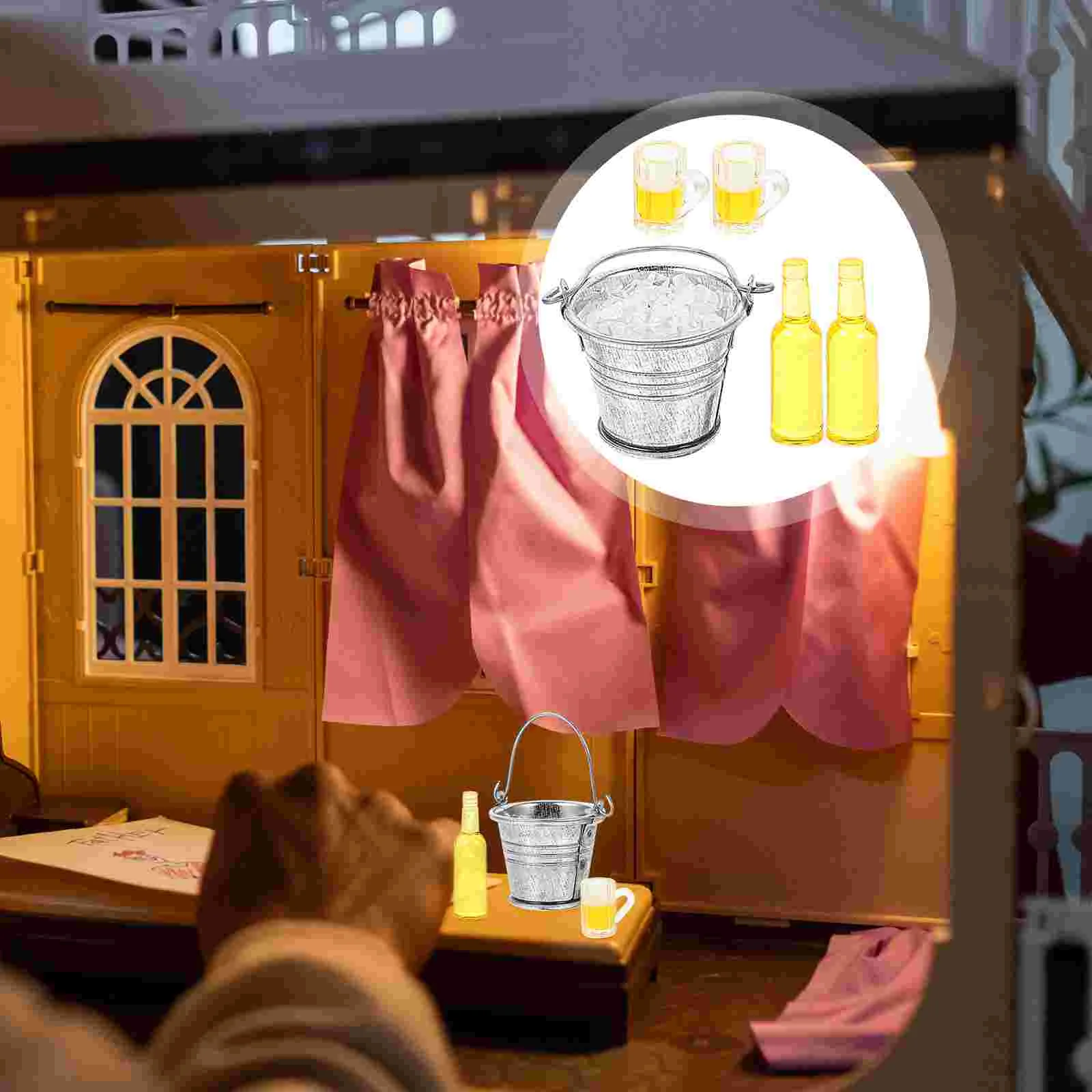 Мини-набор для пивной бутылки декор кубик льда миниатюрное ведро миниатюрные