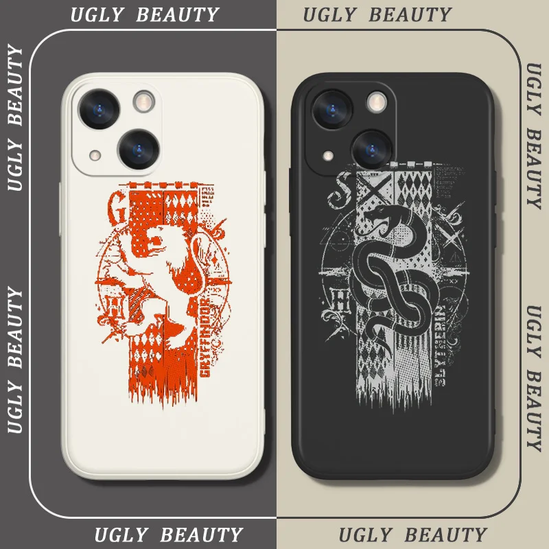 

School of Magic Harryy Potterer logo Phone Case For iPhone 6 6S 7 8 plus X XR XS 11 12 13 14 pro MAX 12 13 mini Liquid Rope Soft