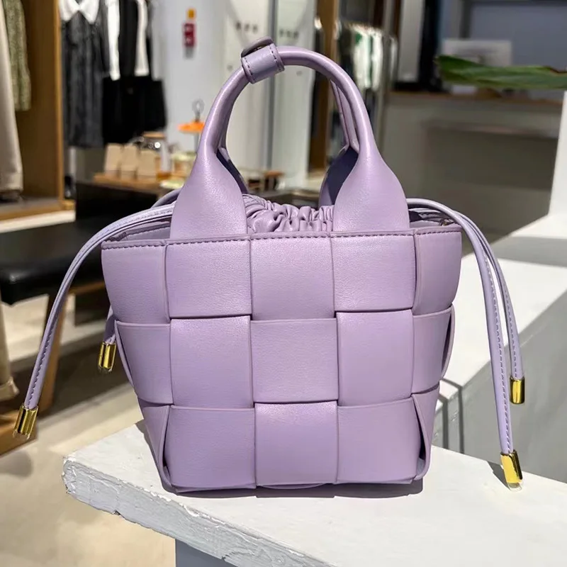 

2023 New Woven Handheld Vegetable Basket Mini Small Fashion Shoulder High Quality Women's Leather Handbag Crossbody Bag