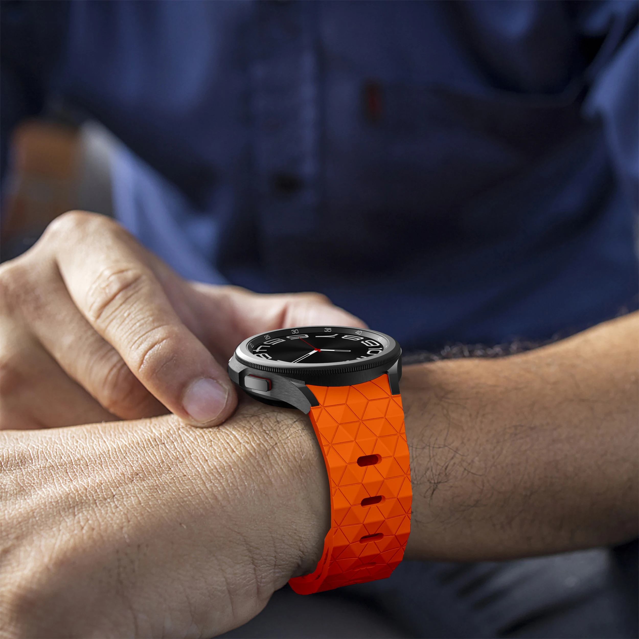 Ремешок силиконовый для Samsung Galaxy Watch FE 7 6 4 5 44 мм/6 классический браслет без зазора
