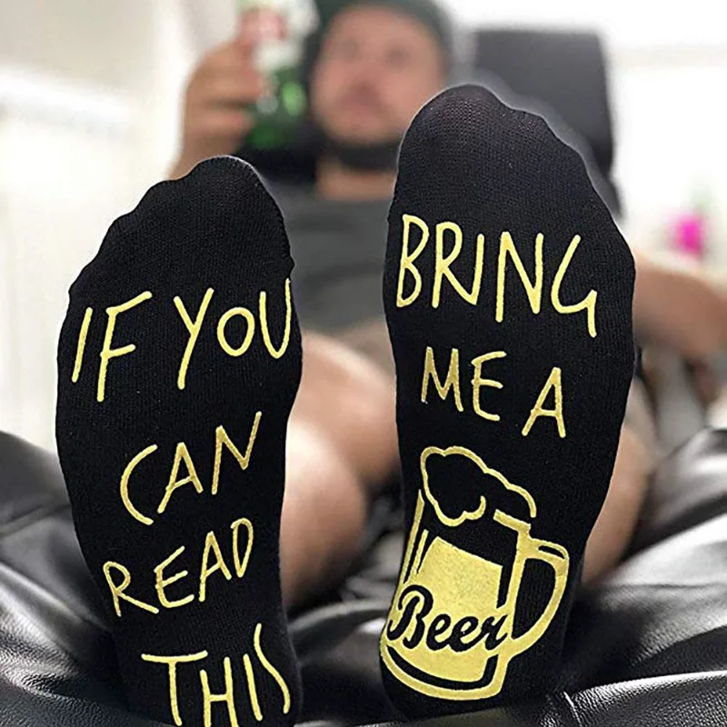 

If You Can Read This Bring Me A Beer Anti-slip Letter Stretchy Soft Ankle Socks