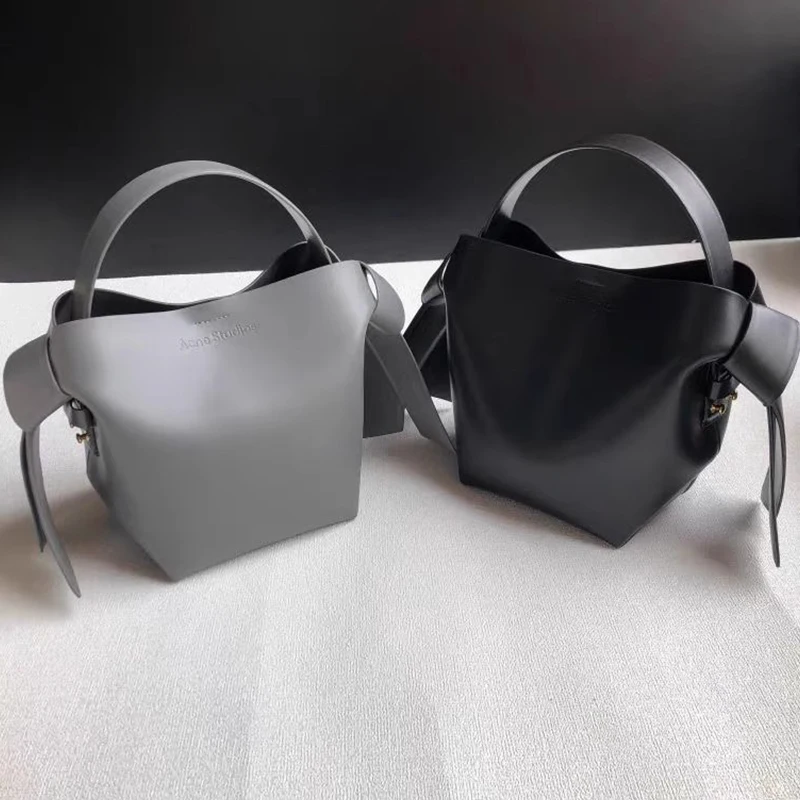 2025 autumn and winter new leather women's bag bucket advanced sense niche design single shoulder crossbody