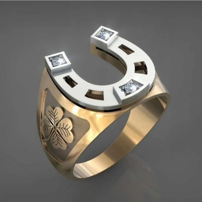 

Gold two-color U-shaped petal design feeling ring