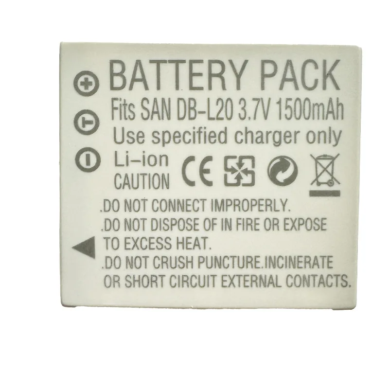 Аккумулятор 3.7V 1500mAh DB-L20 для камеры Sanyo Xacti DMC-C1 CA65 E60 CG6 CA6 DMX-CA8CG9 (art.: 3920d4d2a77cd) - 3920d4d2a77cd