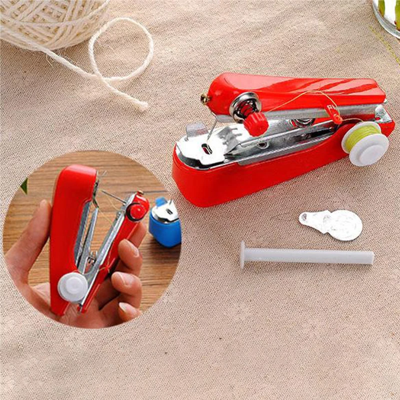 Ручная швейная машинка портативная ручная Мини-машинка для шитья одежды тканей