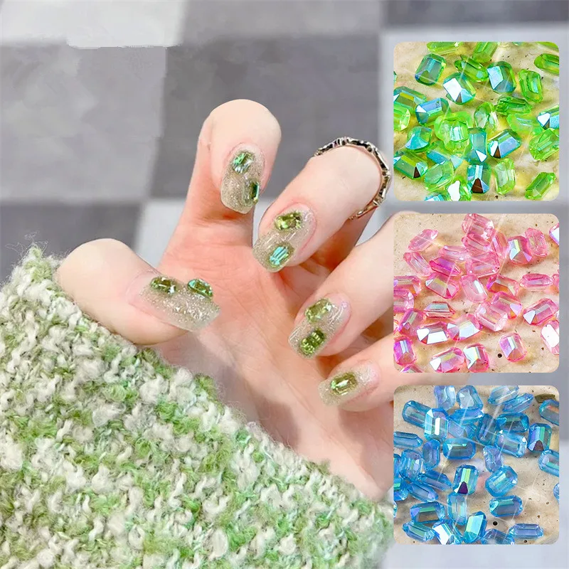 

100 Pcs/Bag Aurora Nail Jewelry for Art Decoration 2022 Resin Rhinestone Nails Accessories for DIY Manicure Design
