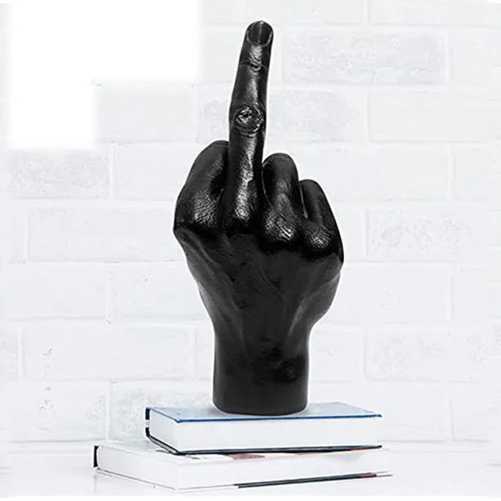 

Craft Sculptures Personalized Middle Finger Statue Nordic Resin Figurines Ornament Home Office Decorations Living Room Decor