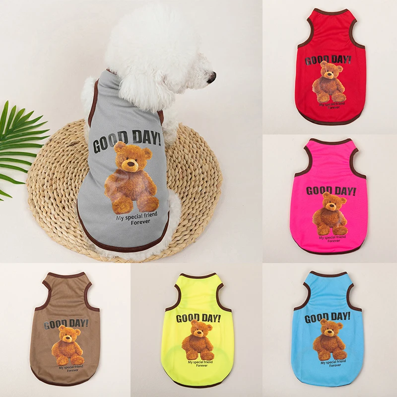 

Good Day Pet Clothes French Fighting Cat Teddy Bear Dog Clothes Small And Medium Dog Spring And Summer Sunscreen Cool Dog Vest