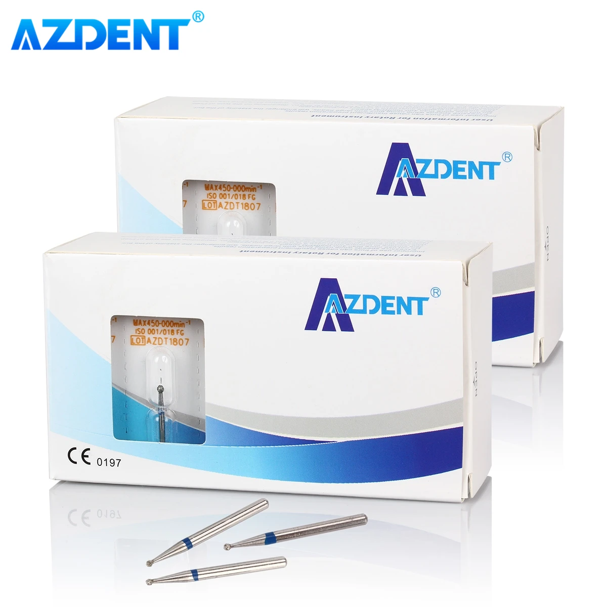 

100PCS AZDENT Dental Diamond Burs Medium Drill FG 1.6mm Bur for High Speed Turbine Handpiece Dentistry Tools for Dentists