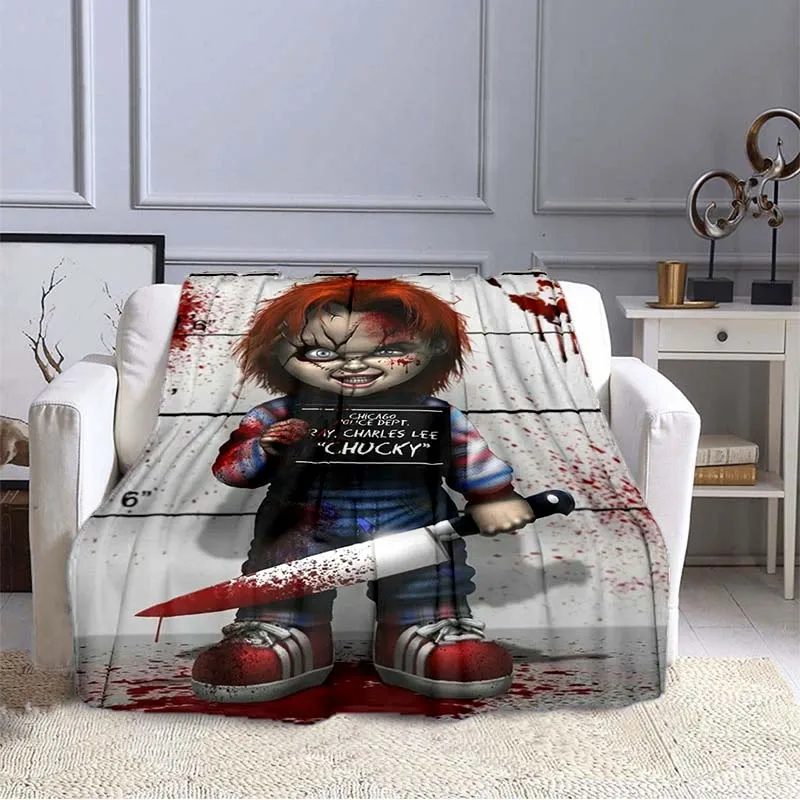 

Horror Movie Characters Throw Blanket Flannel Single Layer Blanket For Bedroom Halloween Decoration For Kids Adults