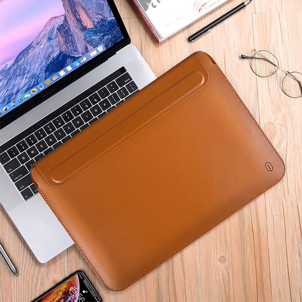 

Чехол для ноутбука Macbook Pro 14,2, портативный чехол для ноутбука 13,3 дюйма, водонепроницаемый чехол из искусственной кожи для MacBook Air 13