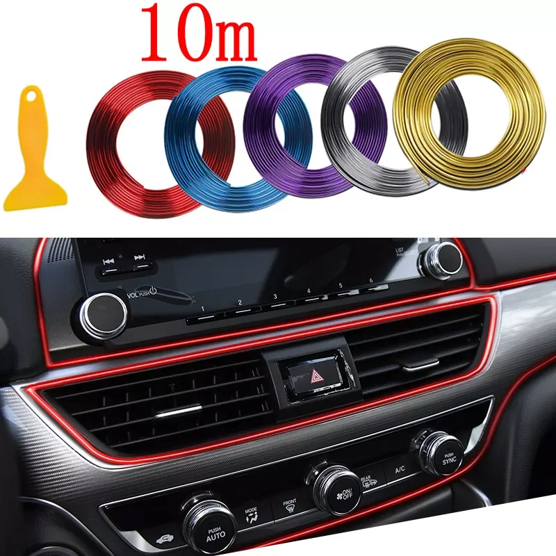 

10M/lot Car Dashboard Door Edge Insert Trim Styling Interior Decorative Moulding Insert Strip With Scraper