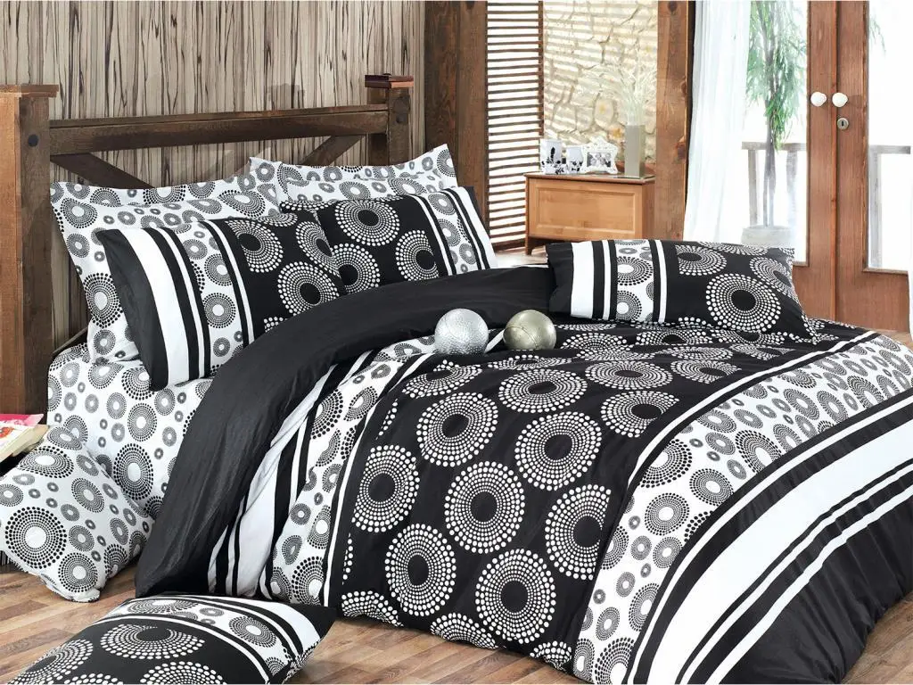 

Sema 100 Cotton Single Duvet cover set Black