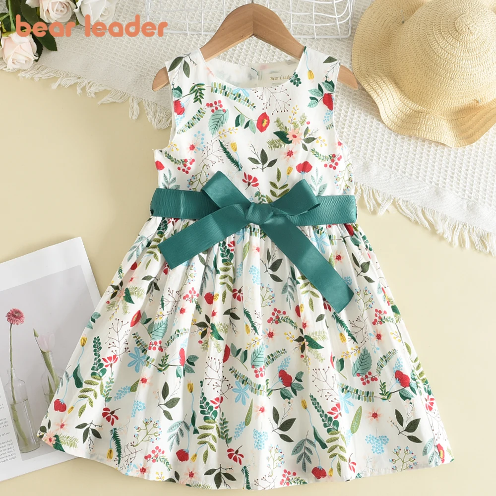 

Bear Leader Kids Girls Casual Dresses 2023 New Fashion Baby Princess Party Vestidos Children Flowers Costumes Floral Dress 3-7Y