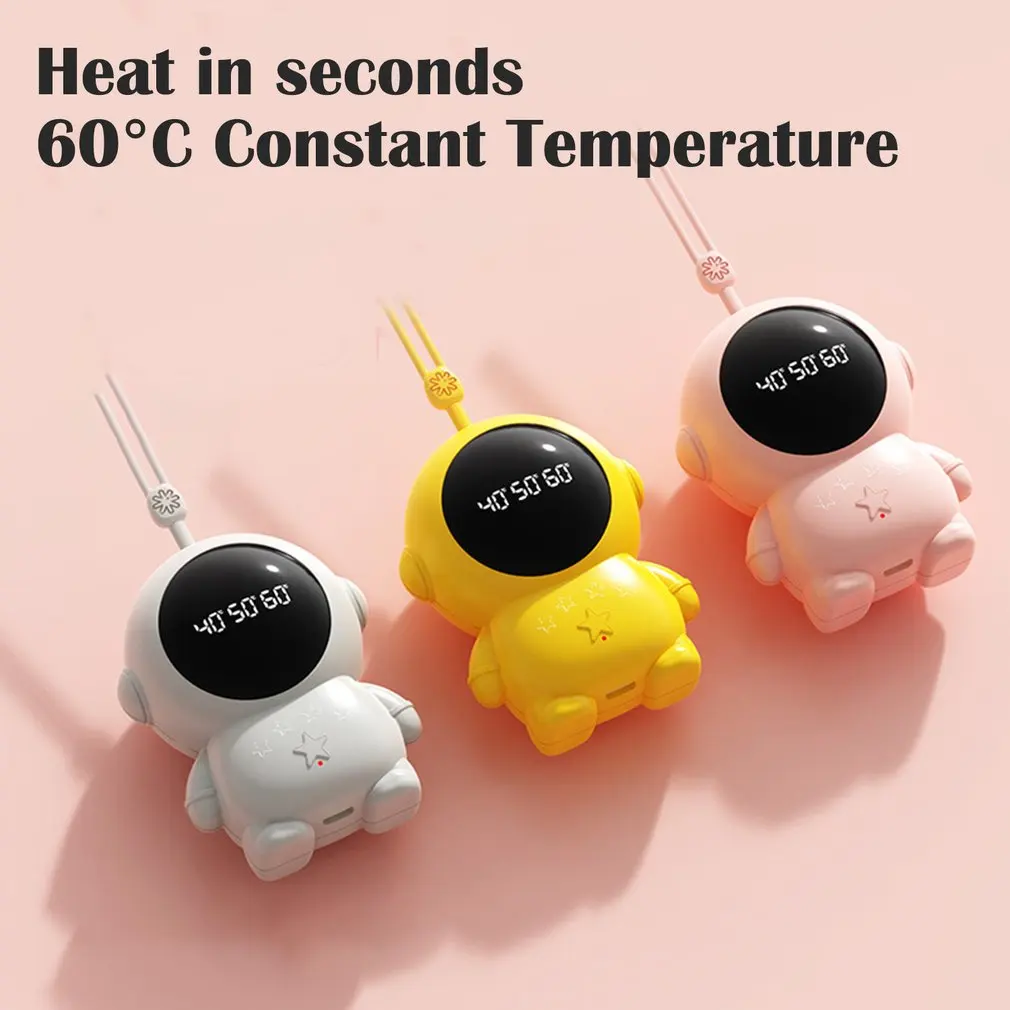

1200mAh Two-in-one Power Bank Hand Warmers Cartoon Mini Rechargeable Portable Cute Spaceman Gift Hand Warmer