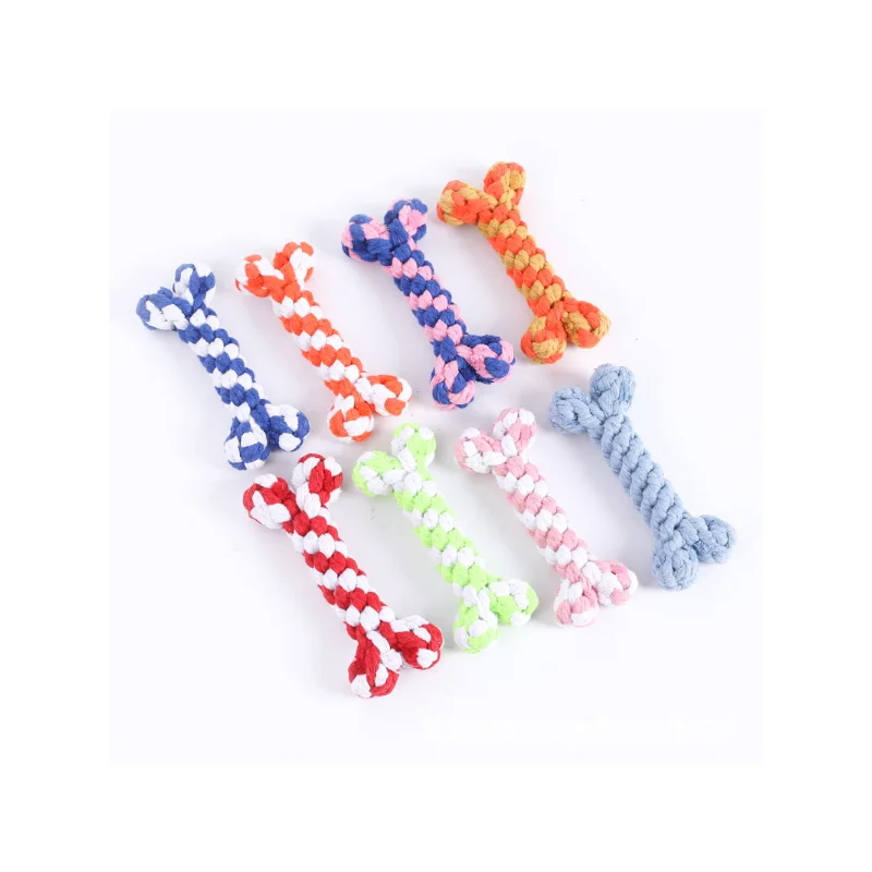 

Bones Shape Dog Toys for Small Large Dogs Bite Resistant Teething Cleaning Chew Toy Cotton Pet Puppy Molar Toys Pets Products