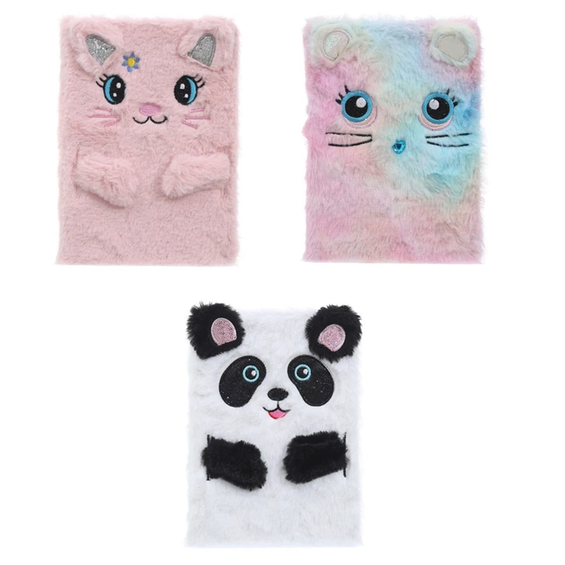 

Cartoon Plush Notebook Cute Cat Panda Notepad Office Stationery School Supplies