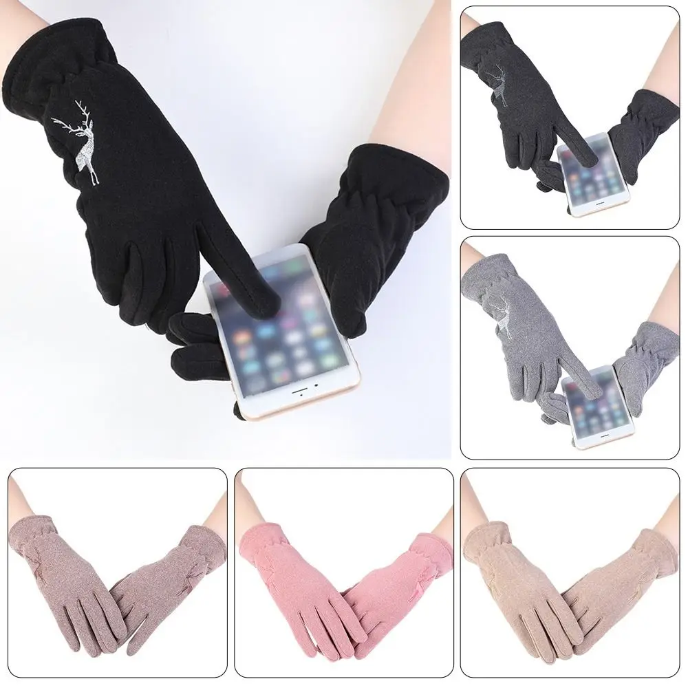 

Hot Sale Outdoor Sport German Velvet Anti-skid Warm Mittens Women Gloves Full Finger Gloves Riding Gloves
