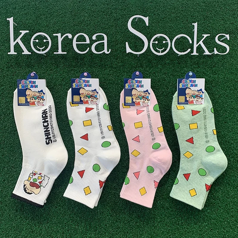 

Kawaii Crayon Shin Chan Cartoon Sketch Graffiti Cotton Socks Spot Fashion Women's Stockings Christmas Children's Gift