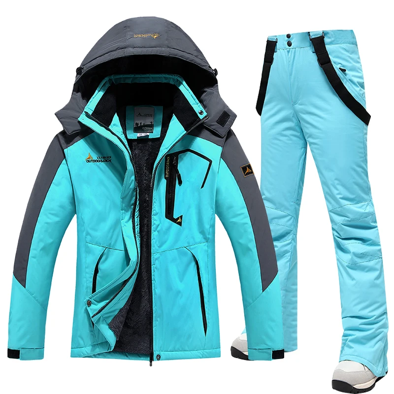 New 2022 Winter Ski Suit For Women Warm Windproof Waterproof Snowboard Jacket Set Outdoor Female Ski Equipment Snow Jacket