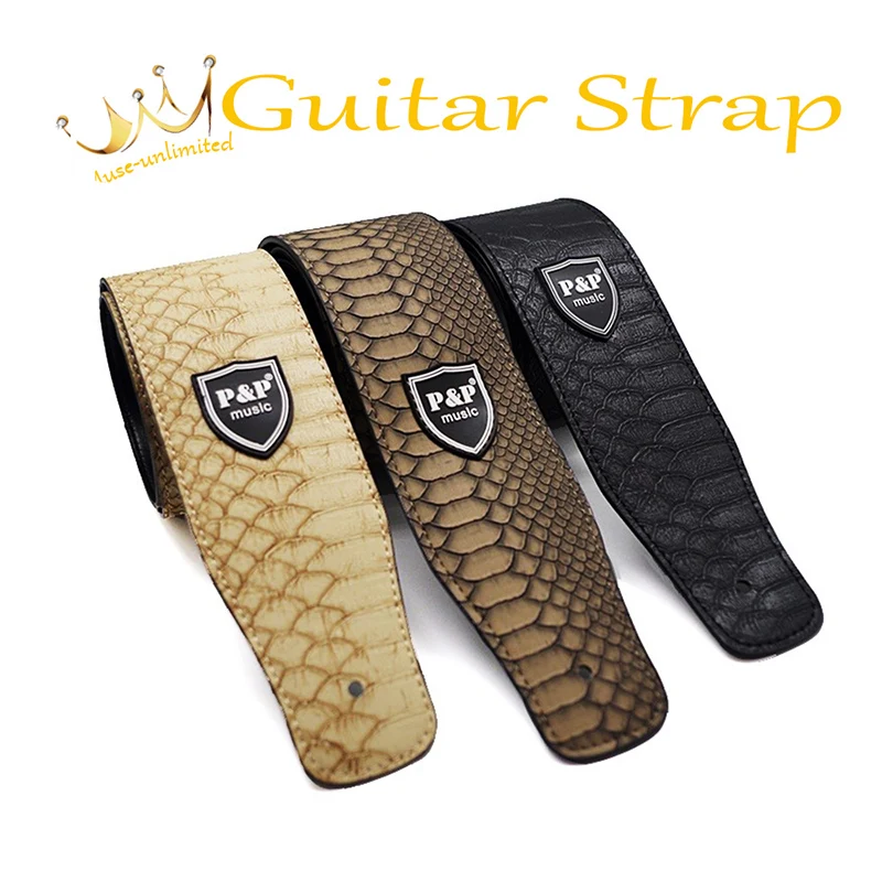 

Excellent Leather Guitar Strap For Acoustic Electric Folk Guitar and Bass solid and durable acoustic guitar strap for guitar