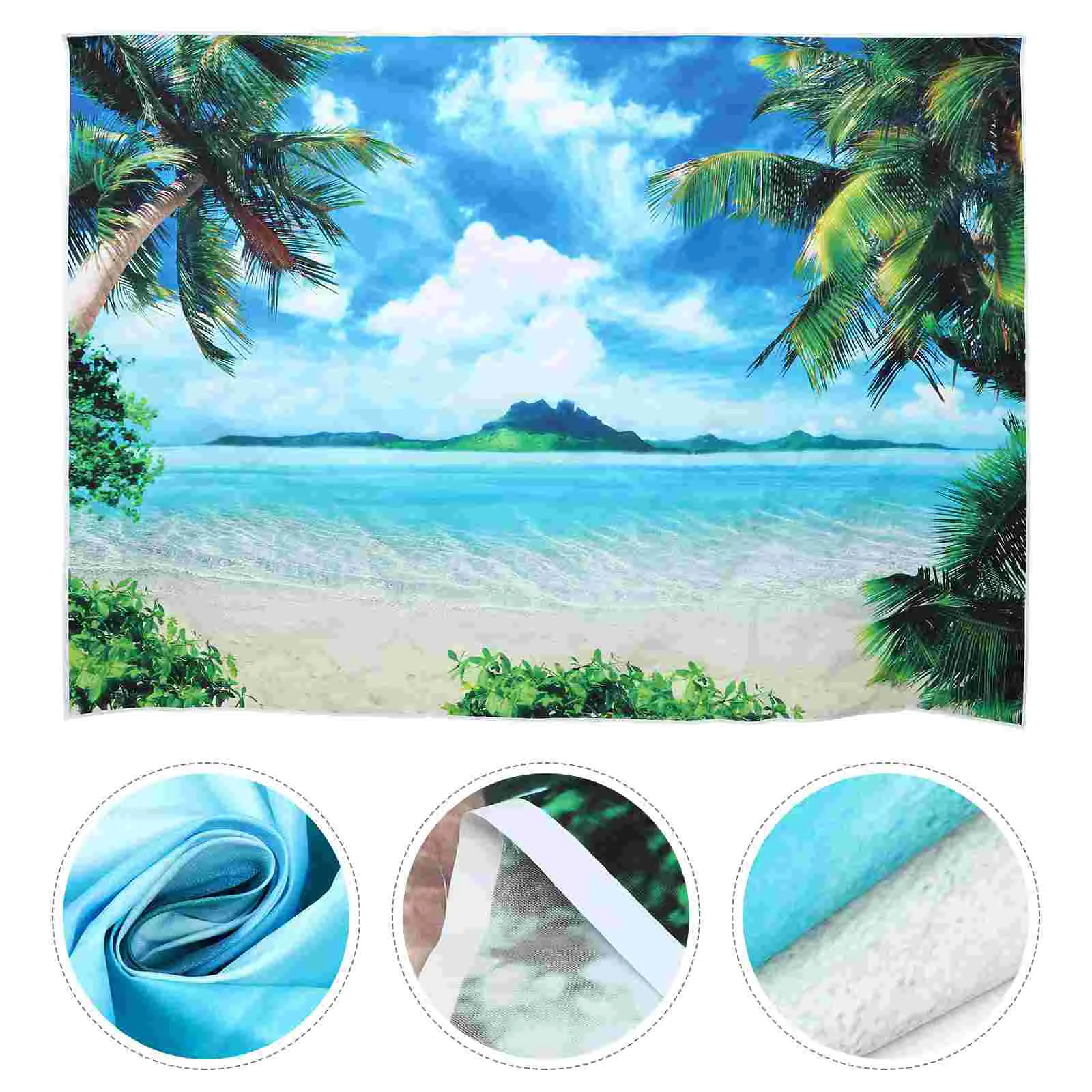

1Pc Backdrop Tree Summer Beach Sea Sand Photography Props Photo Background Photo Booth