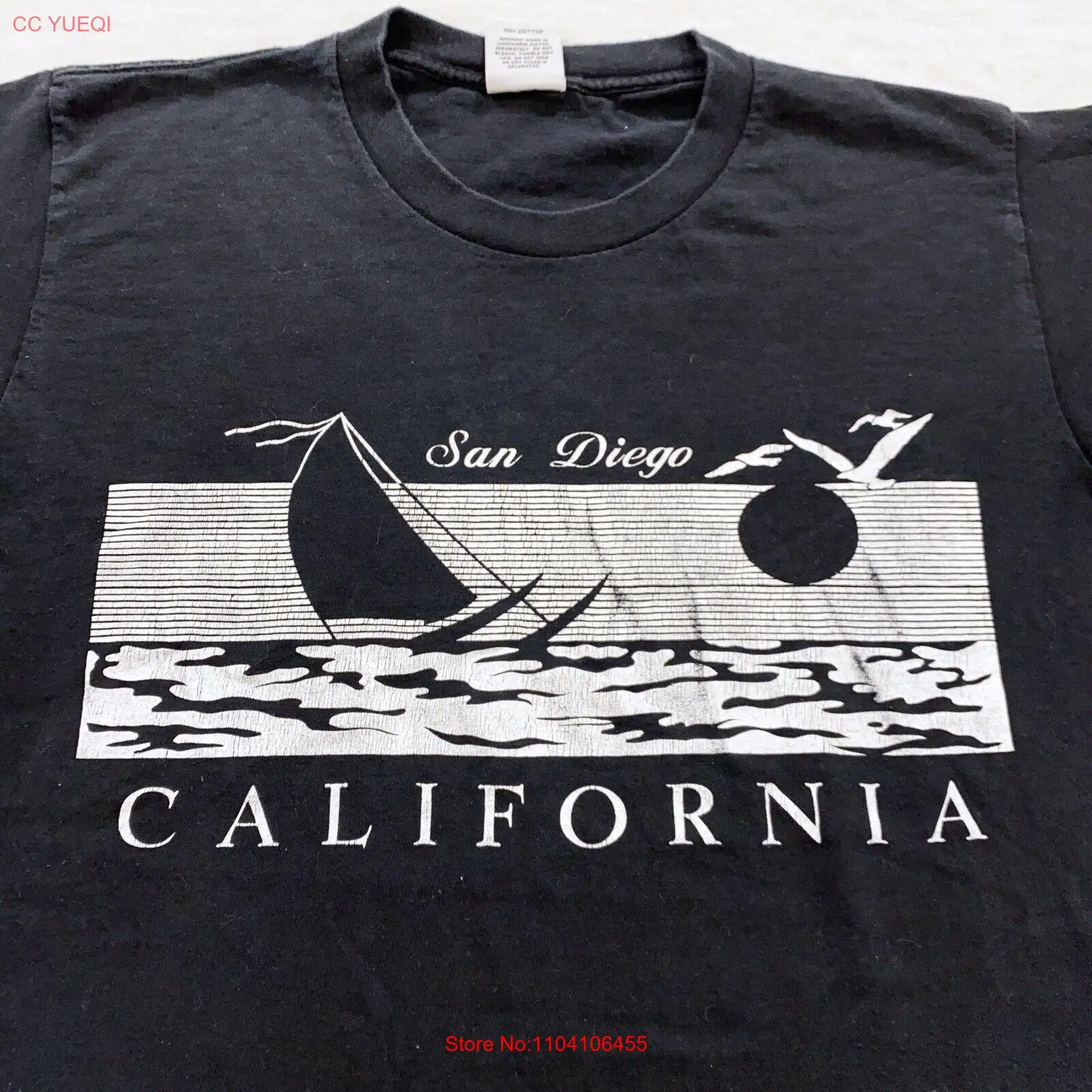 Винтажная футболка 90-х SAN DIEGO CALIFORNIA БОЛЬШАЯ мягкая закат ветер серфинг пляж