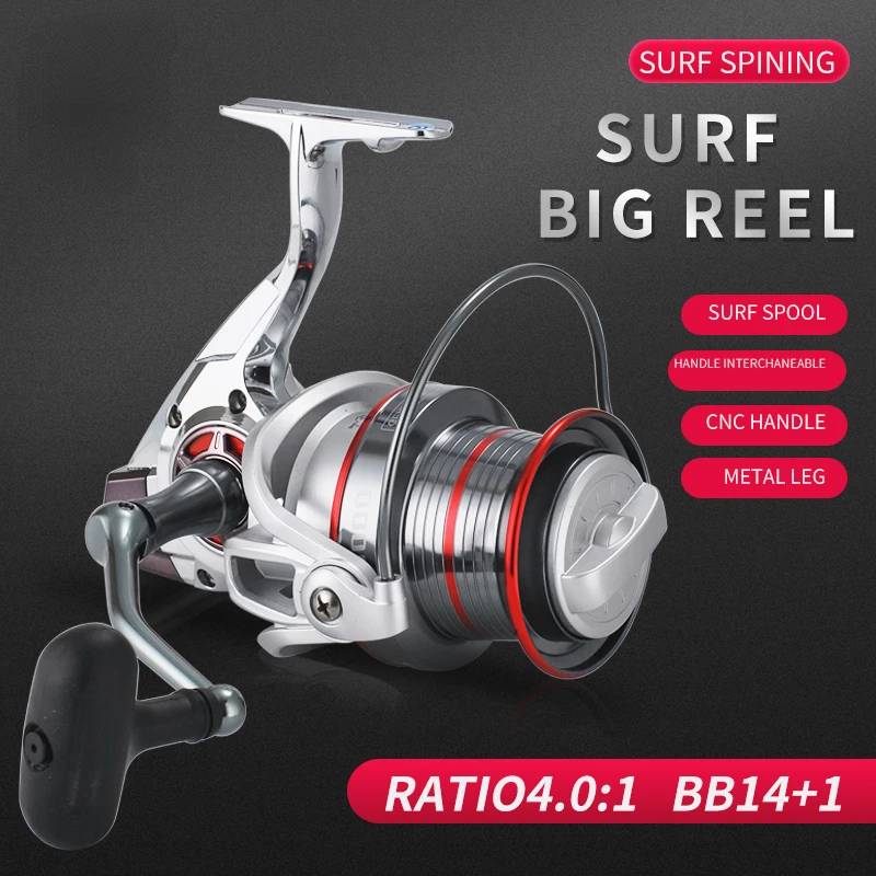 

WH 9000/10000/12000 Size Metal Body Spinning Big Sea Surf Fishing Reel Jigging Trolling Long Shot Casting for Carp Salt Water