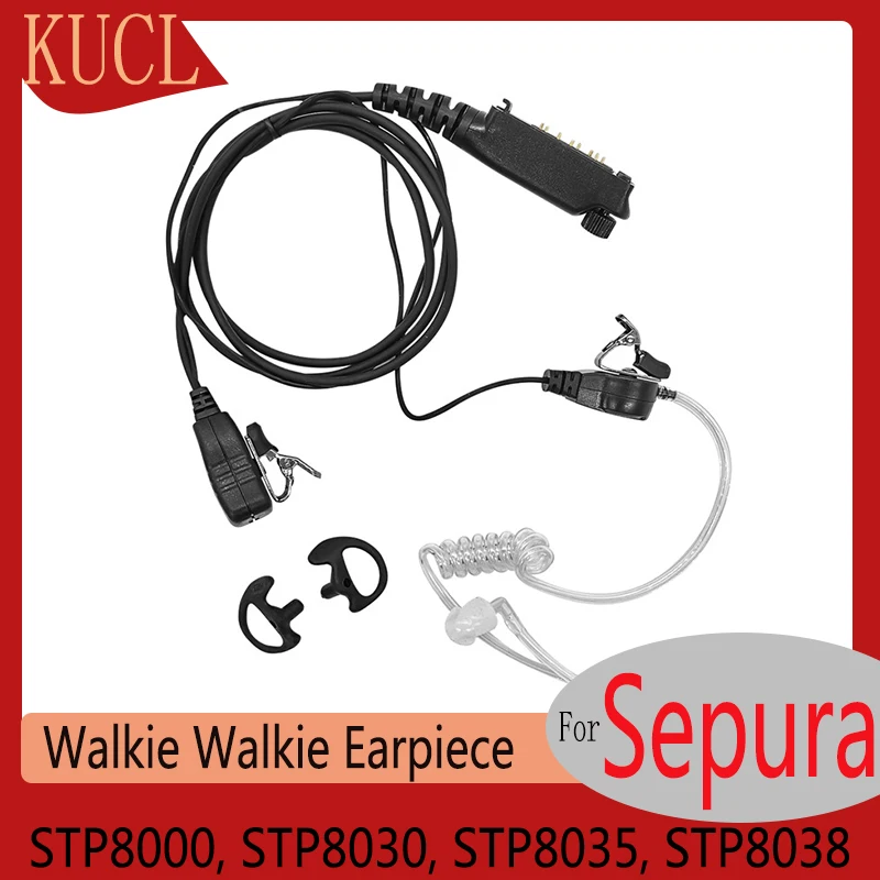 KUCL Walkie Walkie Accessories Earpiece for Sepura STP8000, STP8030, STP8035, STP8038 with Reinforced Cable Noise Canceling Mic