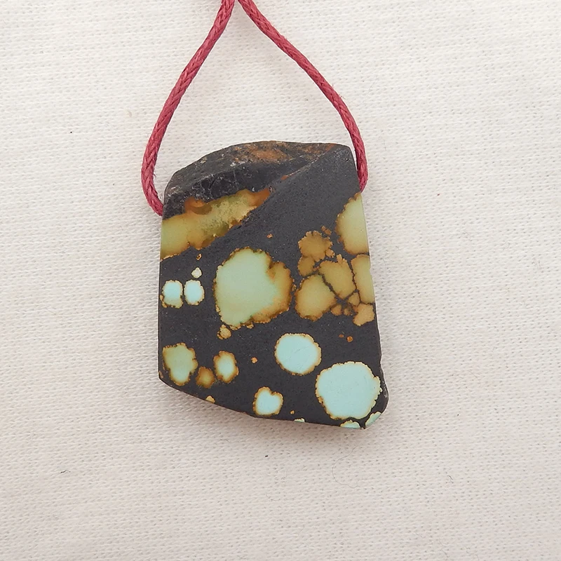 Natural Stone Turquoise Nugget Pendant Bead,26x21x5mm,6g Semiprecious Fashion Jewelry Necklace Accessories