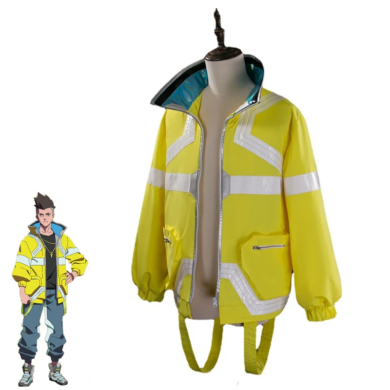 

Anime Cyberpunk Edgerunners David Martinez Cosplay Costumes Stand Collar Halloween Party Zipper Hoodie Punk Uniform Outside Coat