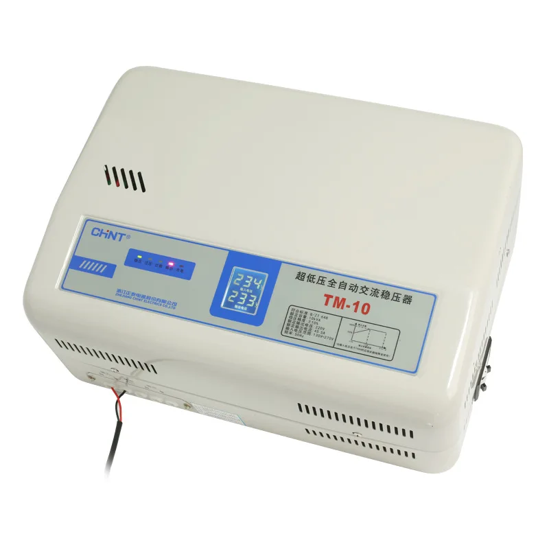 

Hot sale Chint TM-10 voltage regulator 220V automatic household 10KW single-phase AC computer TV voltage regulator