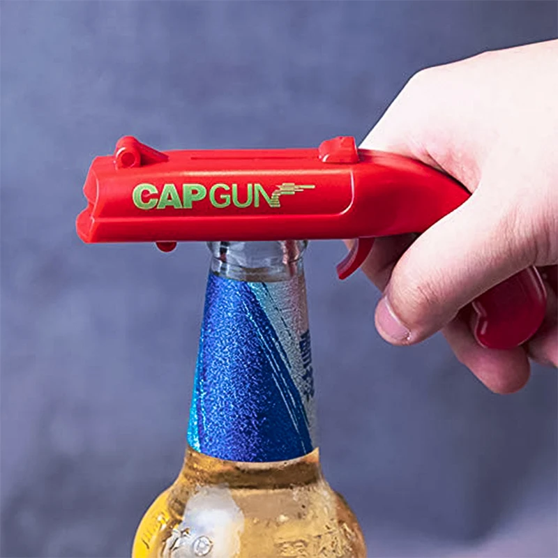 Фото Креативный консервный нож, открывалка с пружинной крышкой, катапульта, пусковая установка, пистолет в форме пистолета, инструмент для бара, открывалка для напитков, открывалка для пива, набор кухонных гаджетов №3