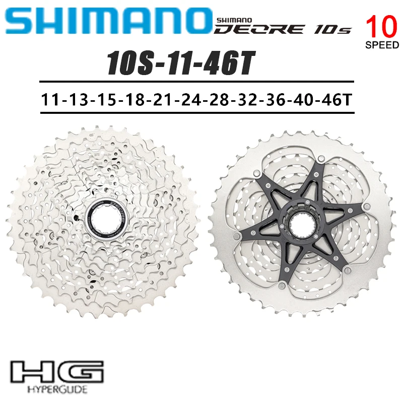 

SHIMANO Deore CS-M4100 MTB Bike Flywheel 10 Speed 11-42/46T 10V Cassette Sprocket Mountain Bicycle Flywheel Original Parts