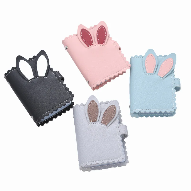 

New Fashion Creative Card Bags Cute Mini Rabbit Ear Card Bag Female Wallets Handbags Ultra Thin Large Capacity Credit Card Case